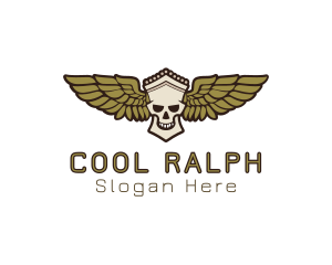 Greek Skull Wing logo design