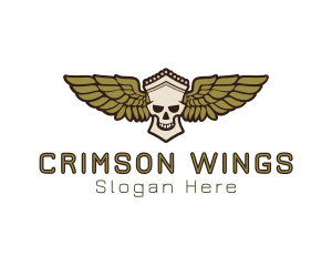 Greek Skull Wing logo design