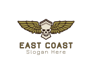 Greek Skull Wing logo design