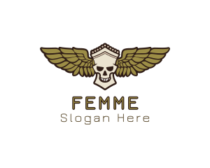 Greek Skull Wing logo design