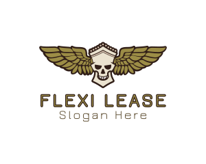 Greek Skull Wing logo design