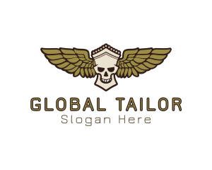 Greek Skull Wing logo design