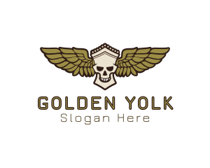 Greek Skull Wing logo design