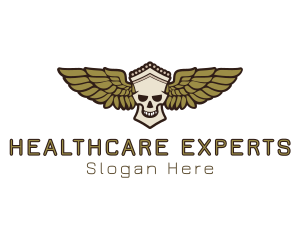 Greek Skull Wing logo design