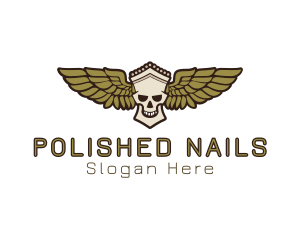 Greek Skull Wing logo design