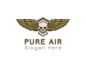 Greek Skull Wing logo design