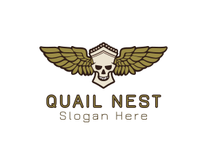 Greek Skull Wing logo design