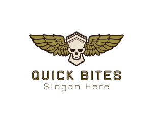 Greek Skull Wing logo design