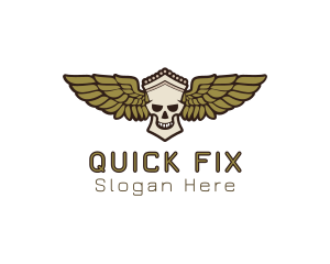 Greek Skull Wing logo design