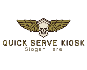 Greek Skull Wing logo design