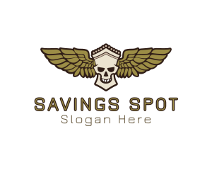 Greek Skull Wing logo design