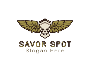 Greek Skull Wing logo design