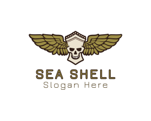 Greek Skull Wing logo design