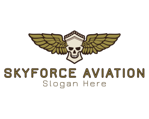 Airforce - Greek Skull Wing logo design