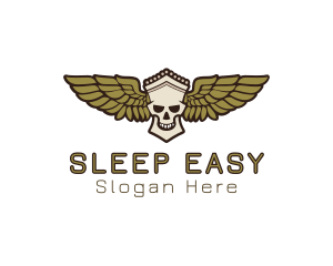 Greek Skull Wing logo design