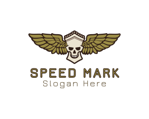 Greek Skull Wing logo design