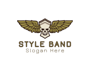 Greek Skull Wing logo design