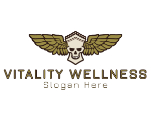 Greek Skull Wing logo design