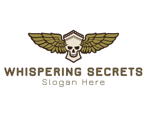 Greek Skull Wing logo design