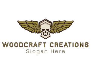 Greek Skull Wing logo design