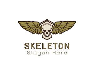 Greek Skull Wing logo design