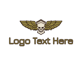 Rock Band - Greek Skull Wing logo design