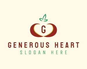 Fruit Apple Heart logo design