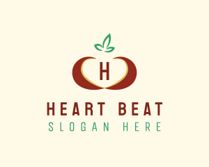 Fruit Apple Heart logo design