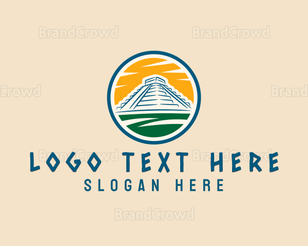 Ancient Mayan Pyramid Logo