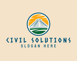 Ancient Mayan Pyramid logo design