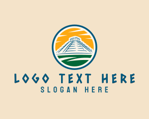 Travel Vlogger - Ancient Mayan Pyramid logo design
