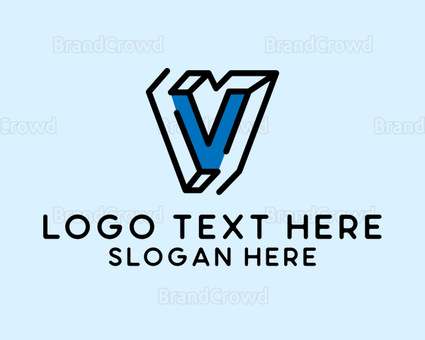 Simple Outline Letter V Logo