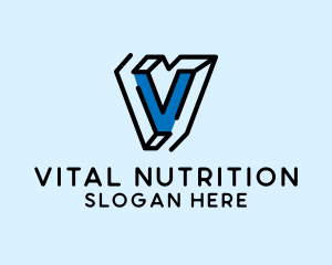 Simple Outline Letter V logo design