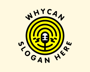 Podcast Radio Mic Broadcast  Logo