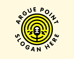 Debate - Podcast Radio Mic Broadcast logo design