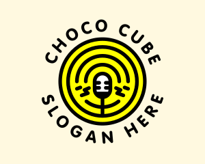 Podcast Radio Mic Broadcast  logo design
