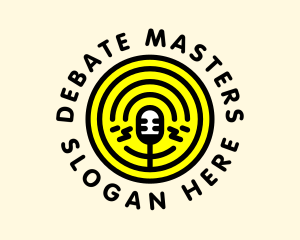 Debate - Podcast Radio Mic Broadcast logo design