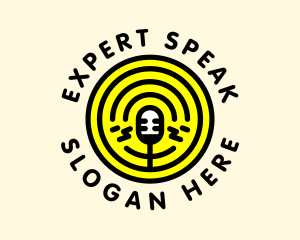 Lecture - Podcast Radio Mic Broadcast logo design