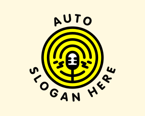 Antique - Podcast Radio Mic Broadcast logo design
