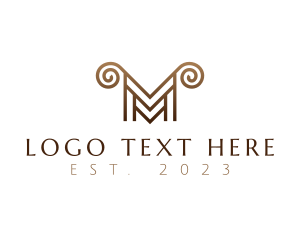 Pillar - Luxury Horn Letter M logo design