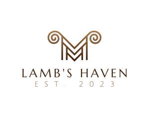 Lamb - Luxury Horn Letter M logo design