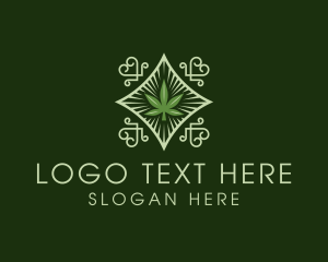 Cbd Oil - Ornament Weed Marijuana logo design