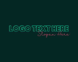 Led - Neon Glow Signature logo design