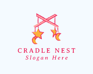 Cradle - Stars Moon Infant Toy logo design