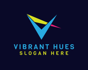 Sharp Colorful V logo design