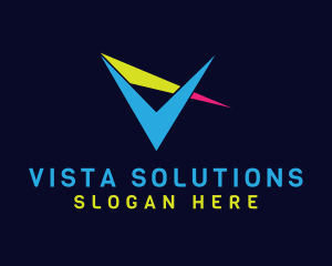 Sharp Colorful V logo design