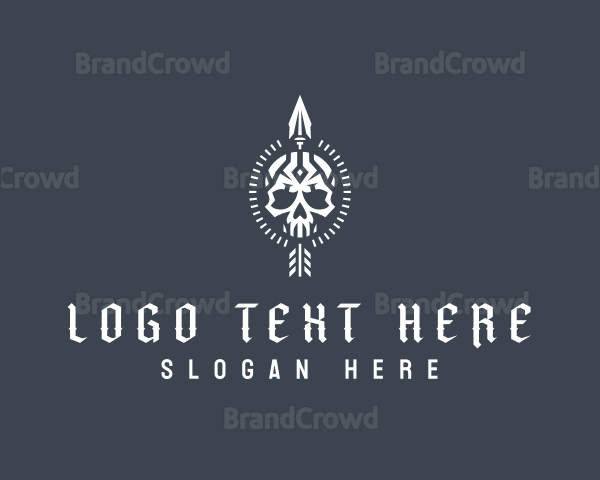 Tribal Skull Arrow Logo