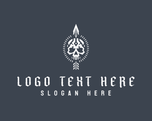 Tribal Skull Arrow logo design