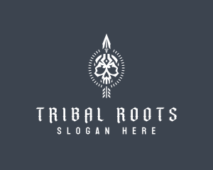 Tribal Skull Arrow logo design