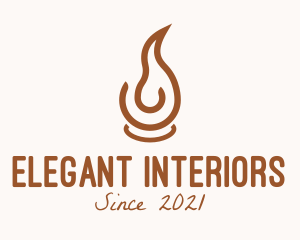 Brown Candle Flame logo design